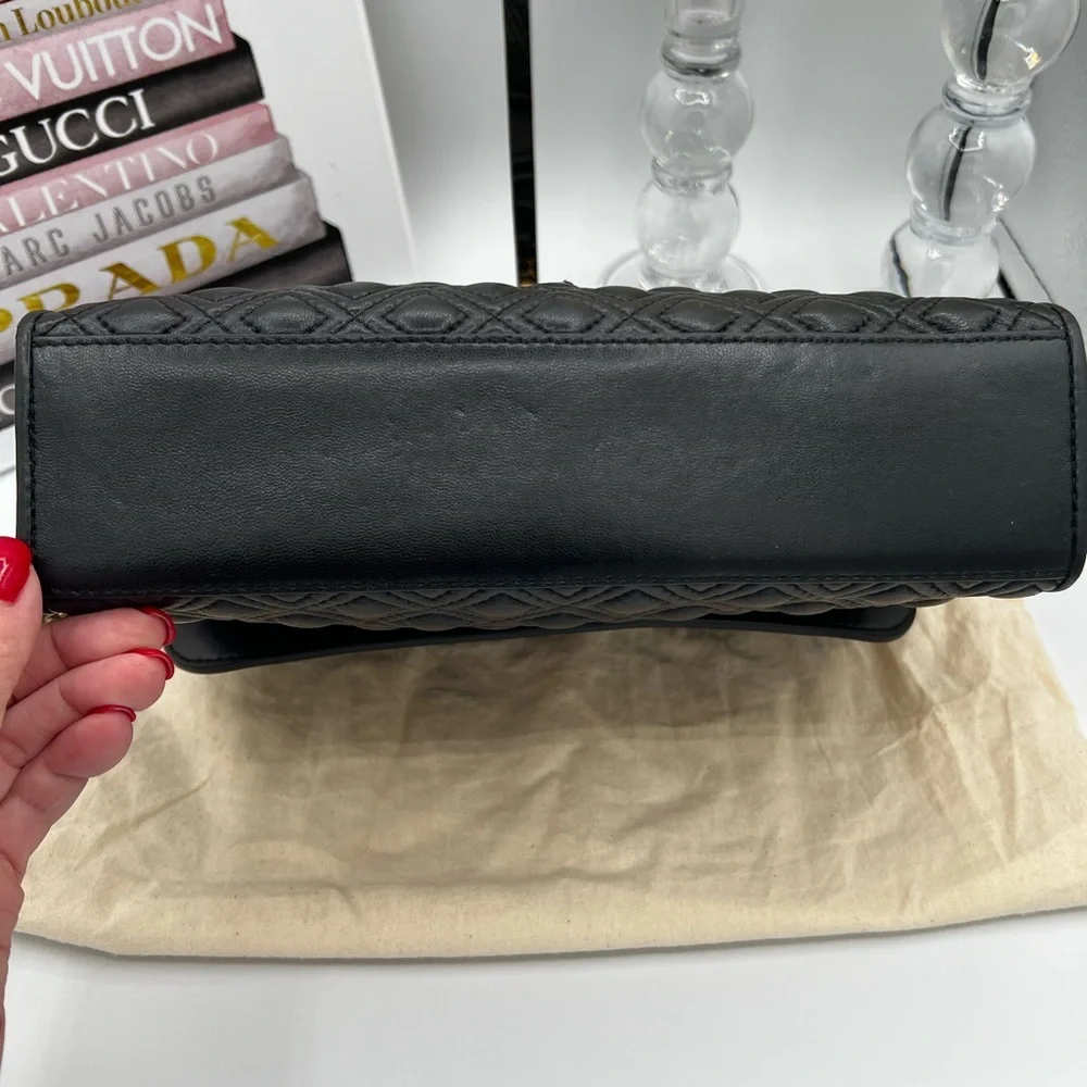 Tory Burch Fleming Black Quilted Leather Bag